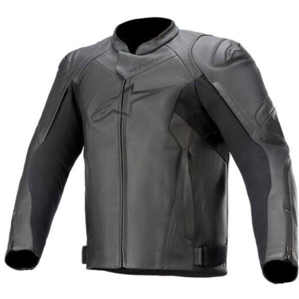 ALPINESTAR FASTER V2 LEATHER MOTORCYCLE JACKET BLACK