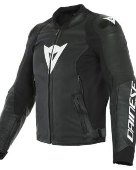 DAINESE PERF SPORT PRO SUMMER MOTORCYCLE LEATHER JACKET BLACK/WHITE