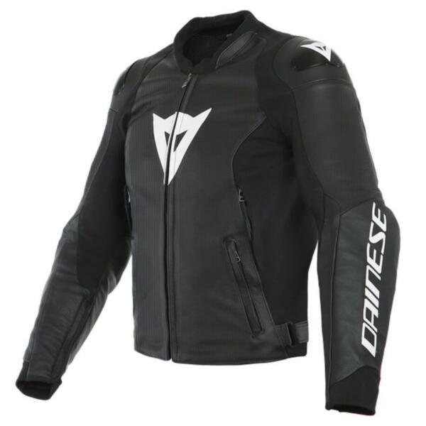 DAINESE PERF SPORT PRO CHAQUETA DE MOTO DE PIEL DE VERANO NEGRO/BLANCO