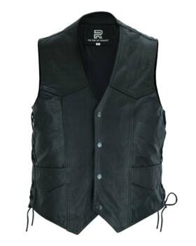 Men's Adjustable Lace Up Leather Vest K-05