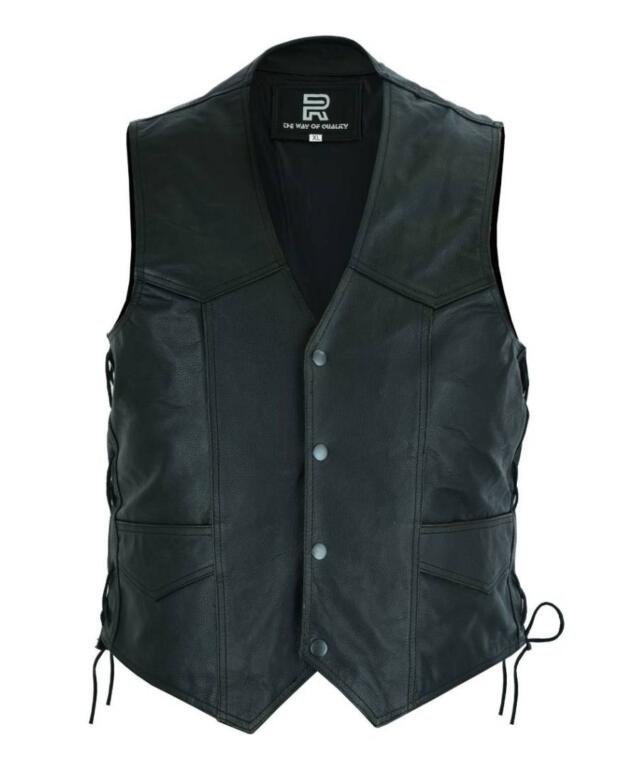 Men's Adjustable Lace Up Leather Vest K-05