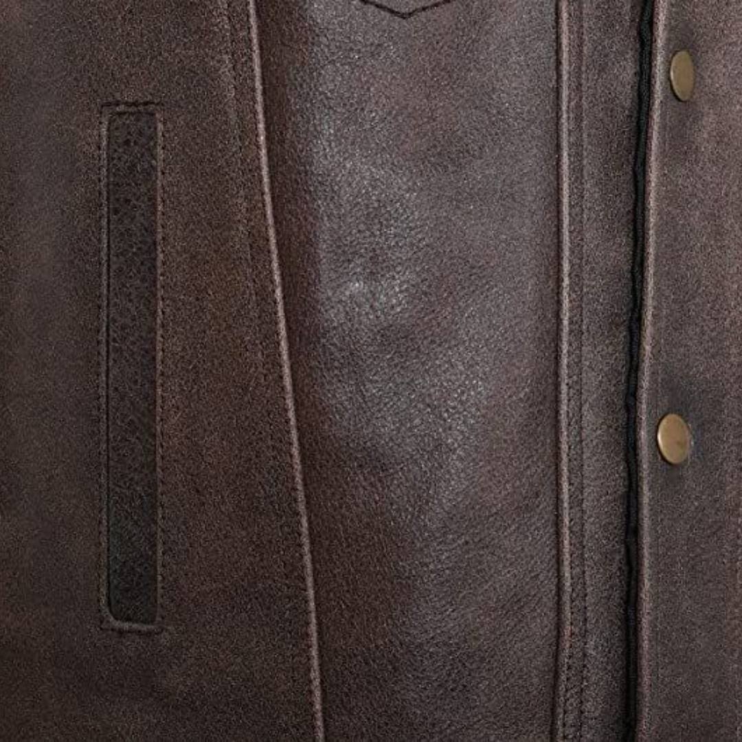 RAXUS Cow Leather Motorcycle Vest With Side Laces N-400 - Image 2