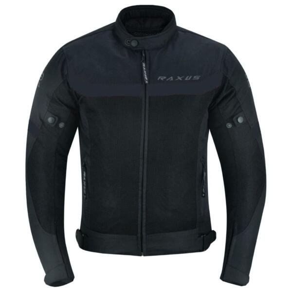 RAXUS MEN'S SUMMER MOTORCYCLE JACKET STORM COLD - BLACK