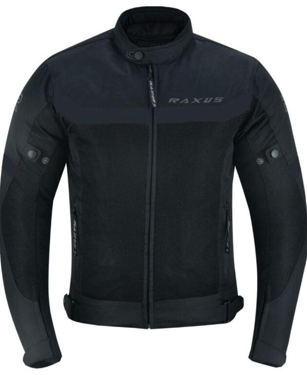 RAXUS MEN'S SUMMER MOTORCYCLE JACKET STORM COLD - BLACK