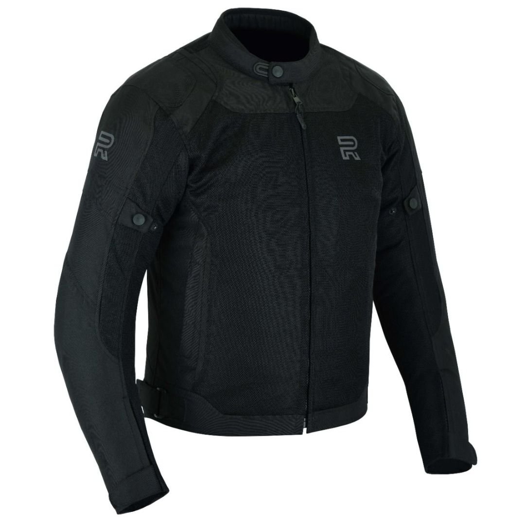 RAXUS MEN'S SUMMER MOTORCYCLE JACKET TRACK COOL PRO- BLACK - Image 2