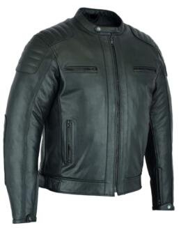 RAXUS MEN'S VINTAGE MOTORCYCLE JACKET LEATHER R-50 BLACK