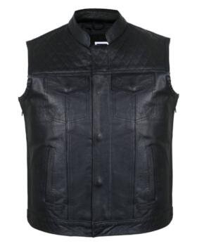 RAXUS MOTORCYCLE VEST COWHIDE DIAMOND K-15