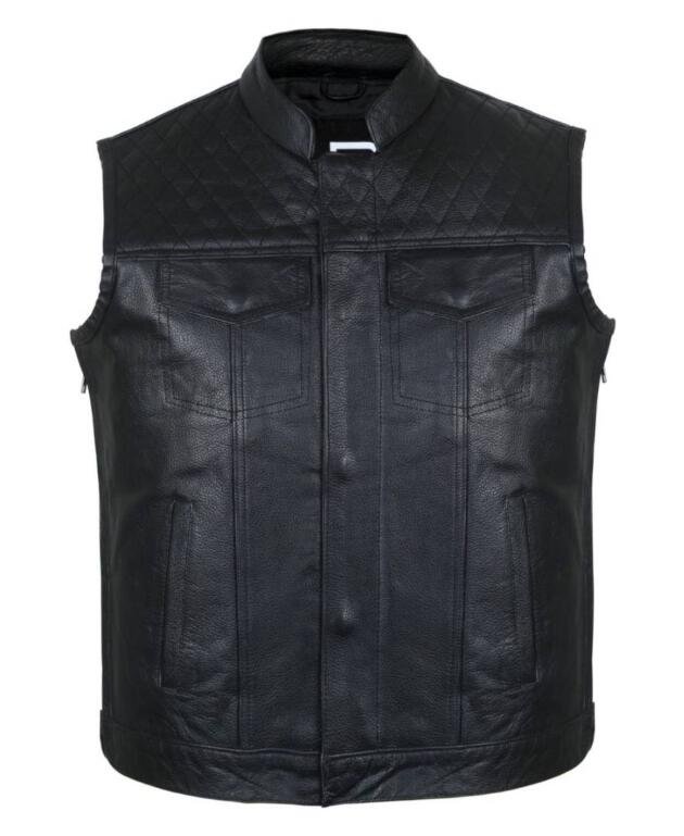 RAXUS MOTORCYCLE VEST COWHIDE DIAMOND K-15