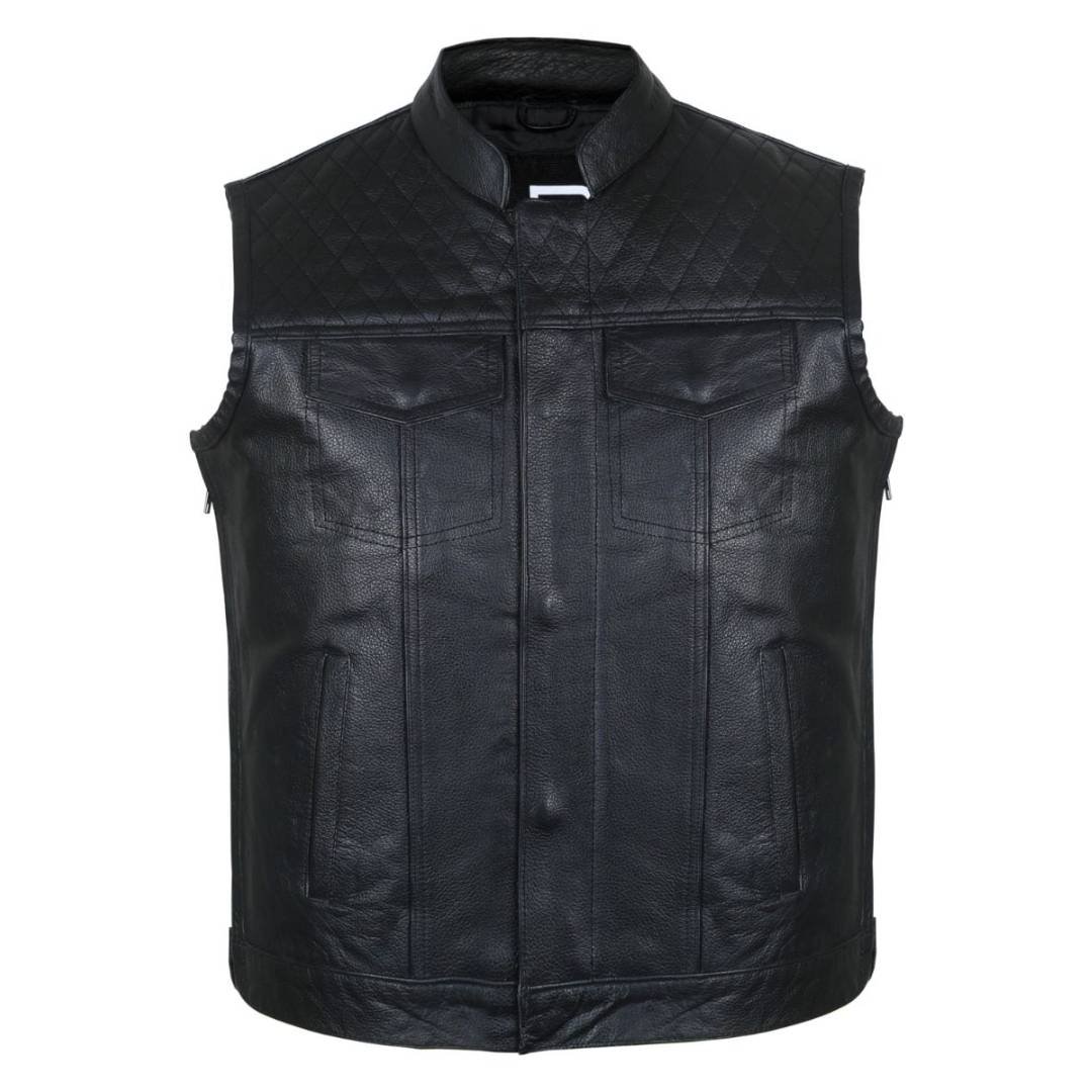 RAXUS MOTORCYCLE VEST COWHIDE DIAMOND K-15