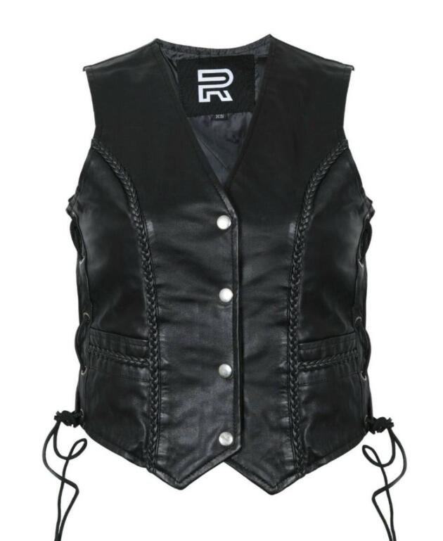RAXUS SHEEPSKIN MOTORCYCLE VEST FOR WOMEN SM-10