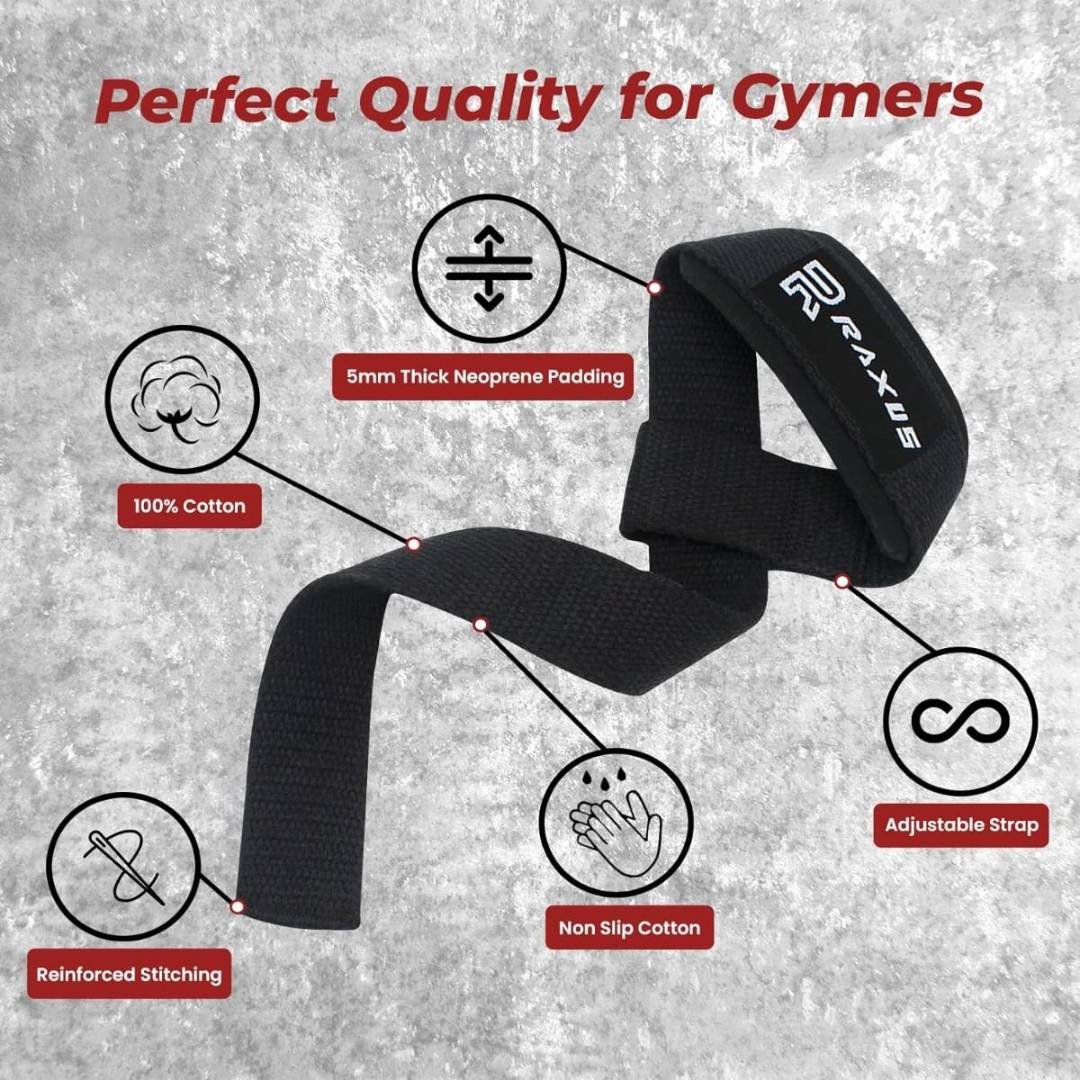 Raxus Weight Lifting Straps with Padded Support - Image 8