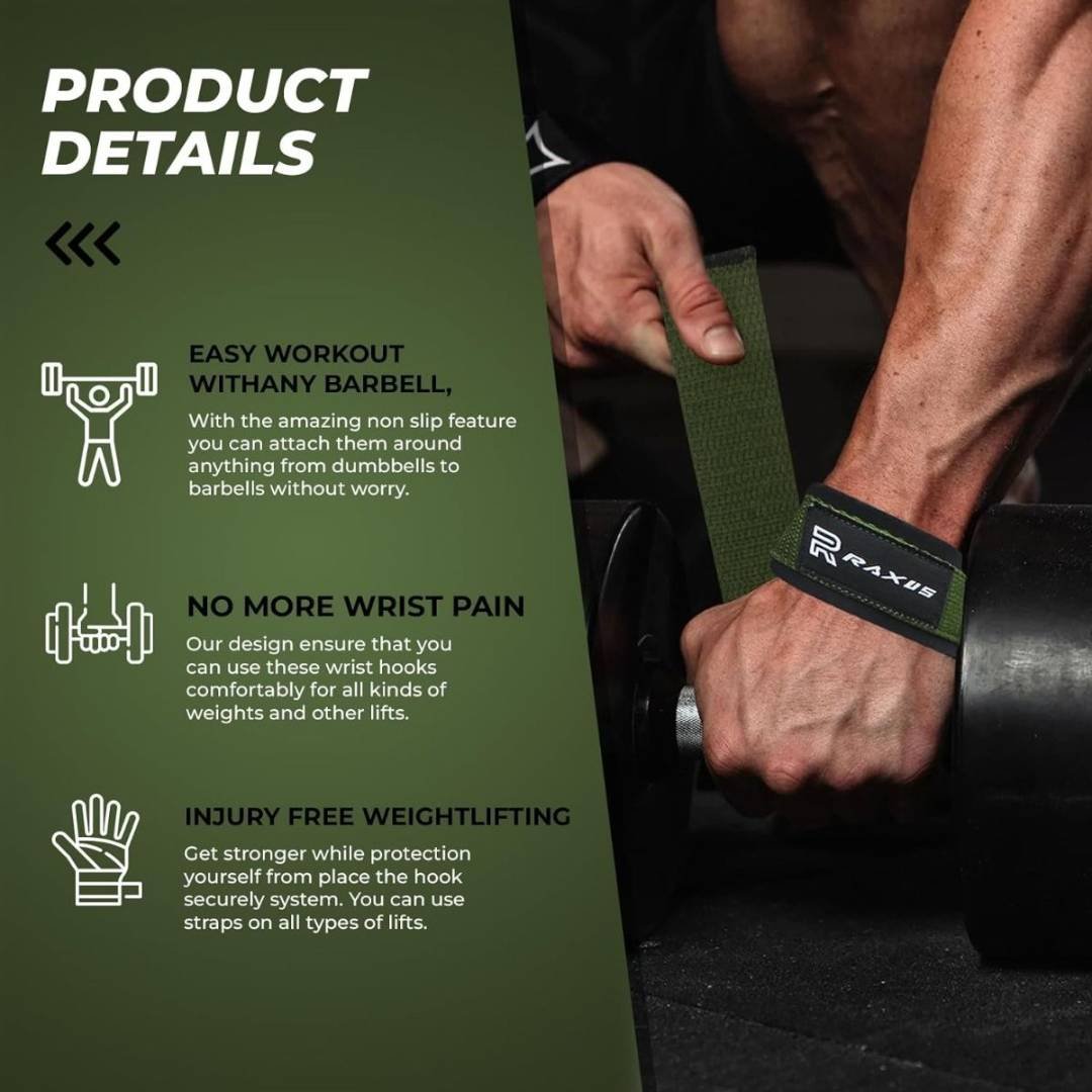 Raxus Weight Lifting Straps with Padded Support - Image 6