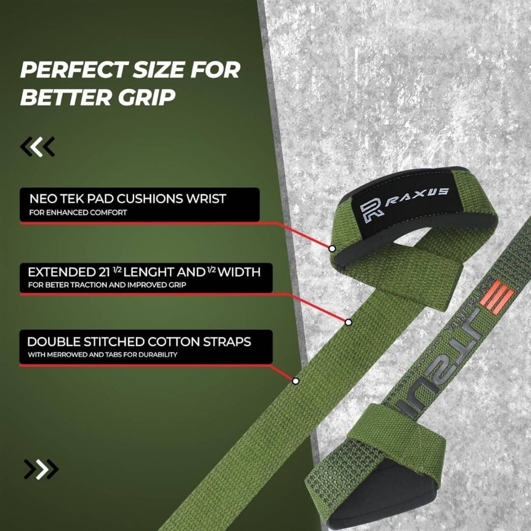 Raxus Weight Lifting Straps with Padded Support - Image 5
