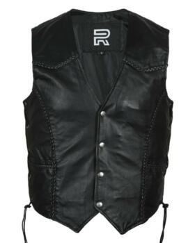 Sheepskin Motorcycle Vest For Men S-10