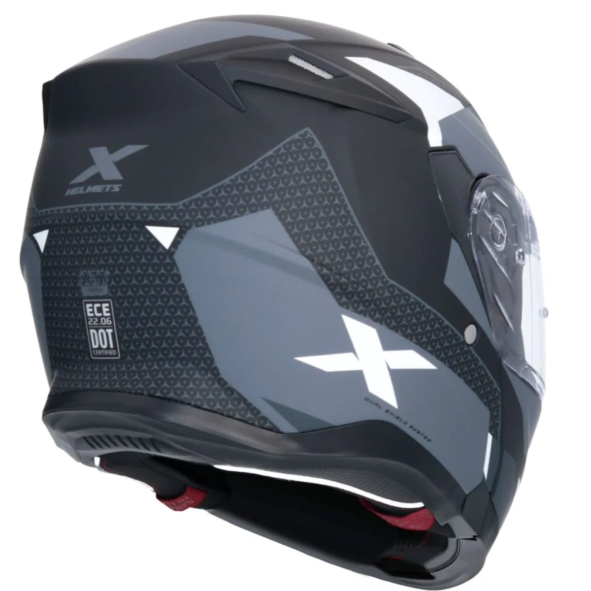 AXOR Discover Flip Up Helmet Rear View Grey Black