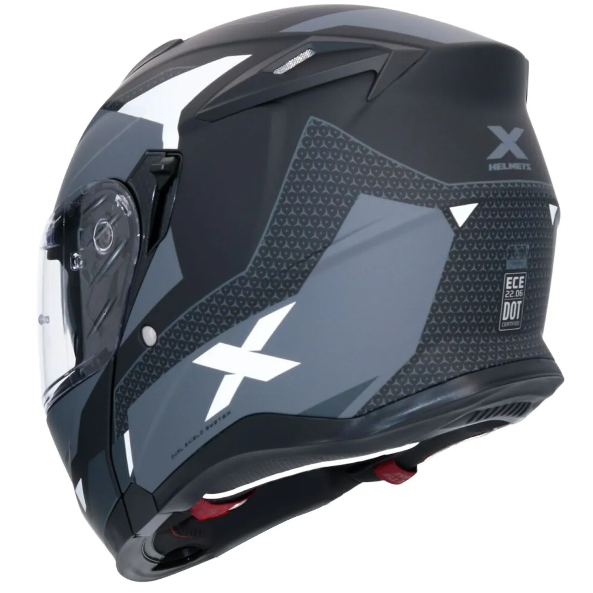 AXOR Discover Flip Up Helmet Rear View Grey Black