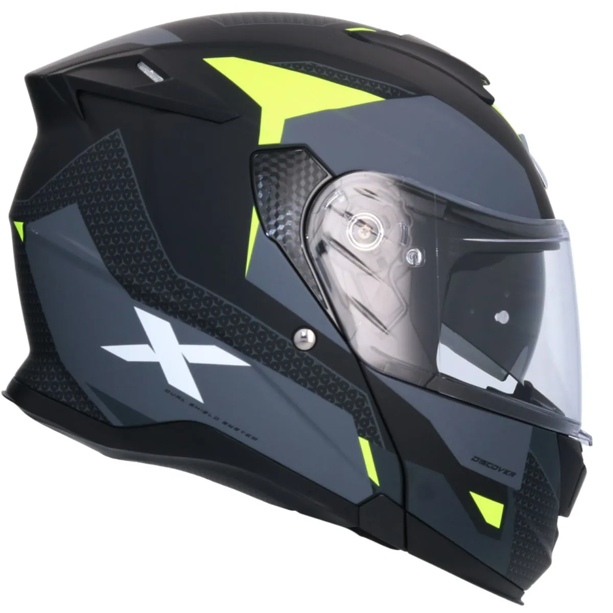 AXOR Discover Route Flip-Up Helmet – Matt Black Fluor Yellow - Image 7