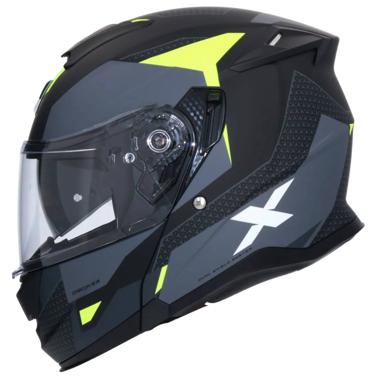AXOR Discover Route Flip-Up Helmet – Matt Black Fluor Yellow - Image 3