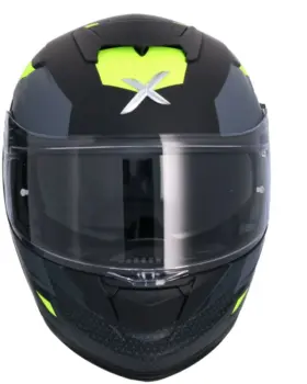 AXOR Discover Route Flip Up Helmet Matt Black Fluor Yellow Front View
