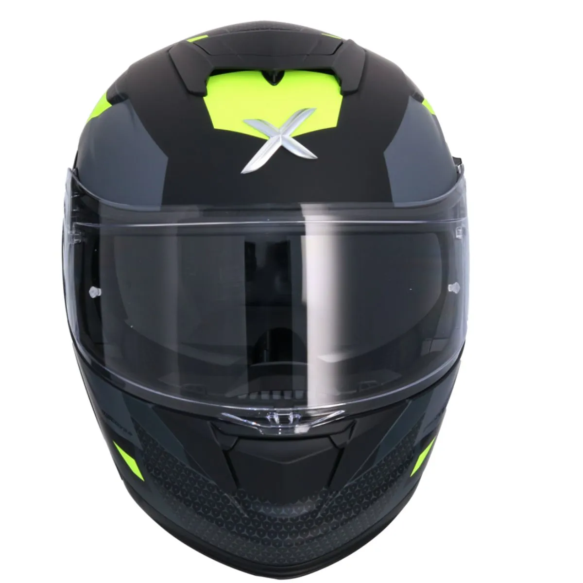AXOR Discover Route Flip Up Helmet Matt Black Fluor Yellow Front View