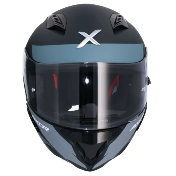AXOR Hunter Turbo Full Face Helmet – Matt Black Grey | ECE 22.06 Certified