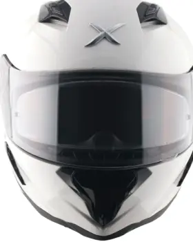hunter-full-face-helmet-front-white-pearl.jpg AXOR SH-890 Hunter Full Face Helmet Front View Solid White Pearl