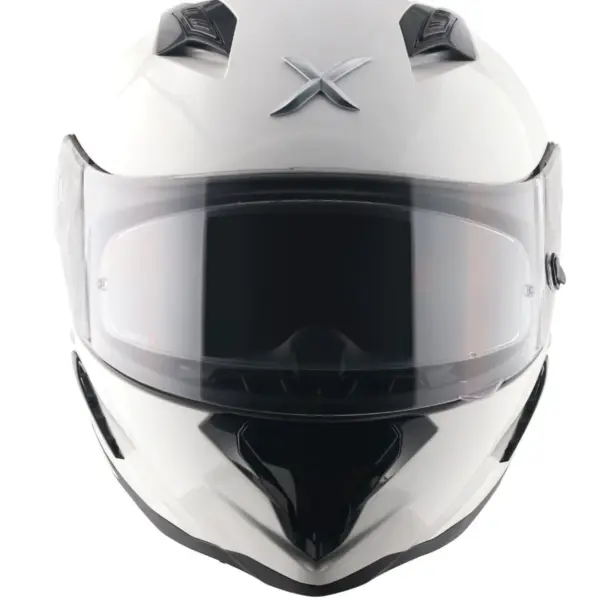 hunter-full-face-helmet-front-white-pearl.jpg AXOR SH-890 Hunter Full Face Helmet Front View Solid White Pearl