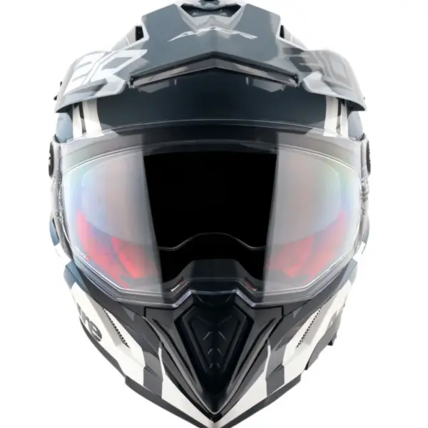 AXOR X-Cross Adventure Helmet White Grey Front View