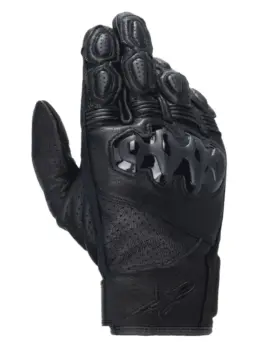 Alpinestars Celer V3 Leather Motorcycle Gloves Black Front View