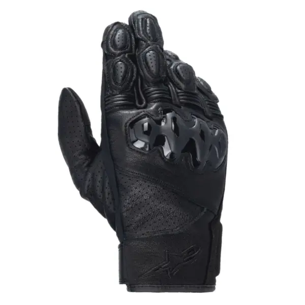Alpinestars Celer V3 Leather Motorcycle Gloves Black Front View