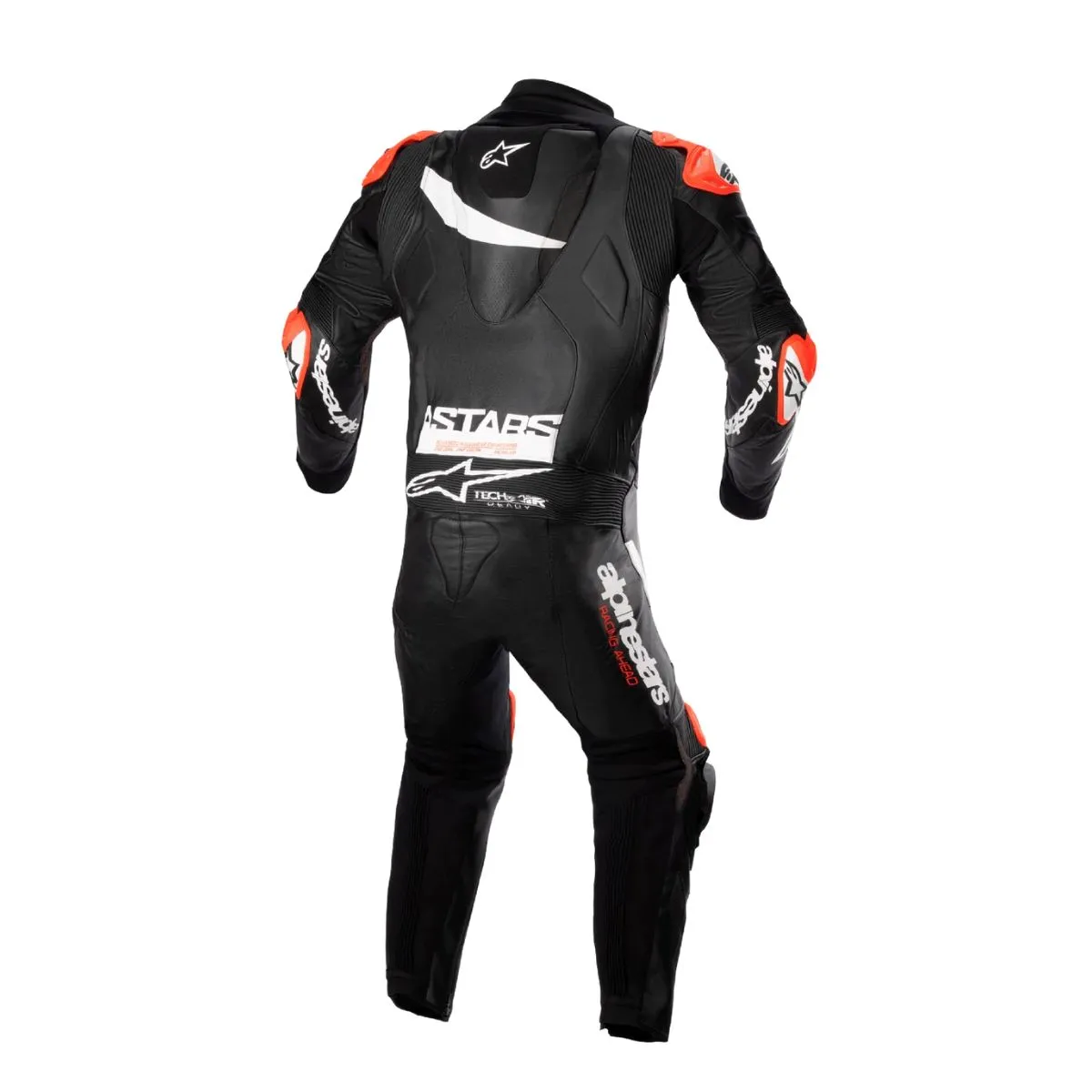 Alpinestars GP Plus V4 uno Piece cuero mono negro blanco trasero View