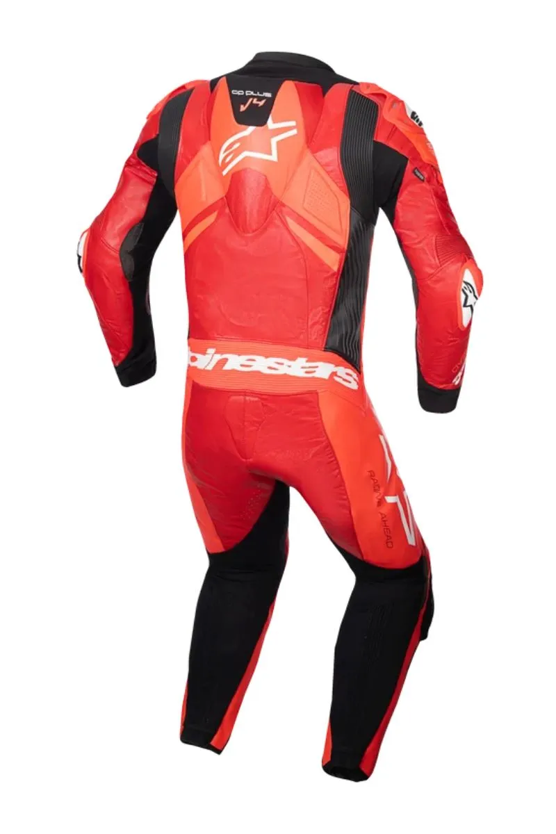 Alpinestars GP Plus V4 Sprint uno Piece cuero mono negro blanco rojo trasero view