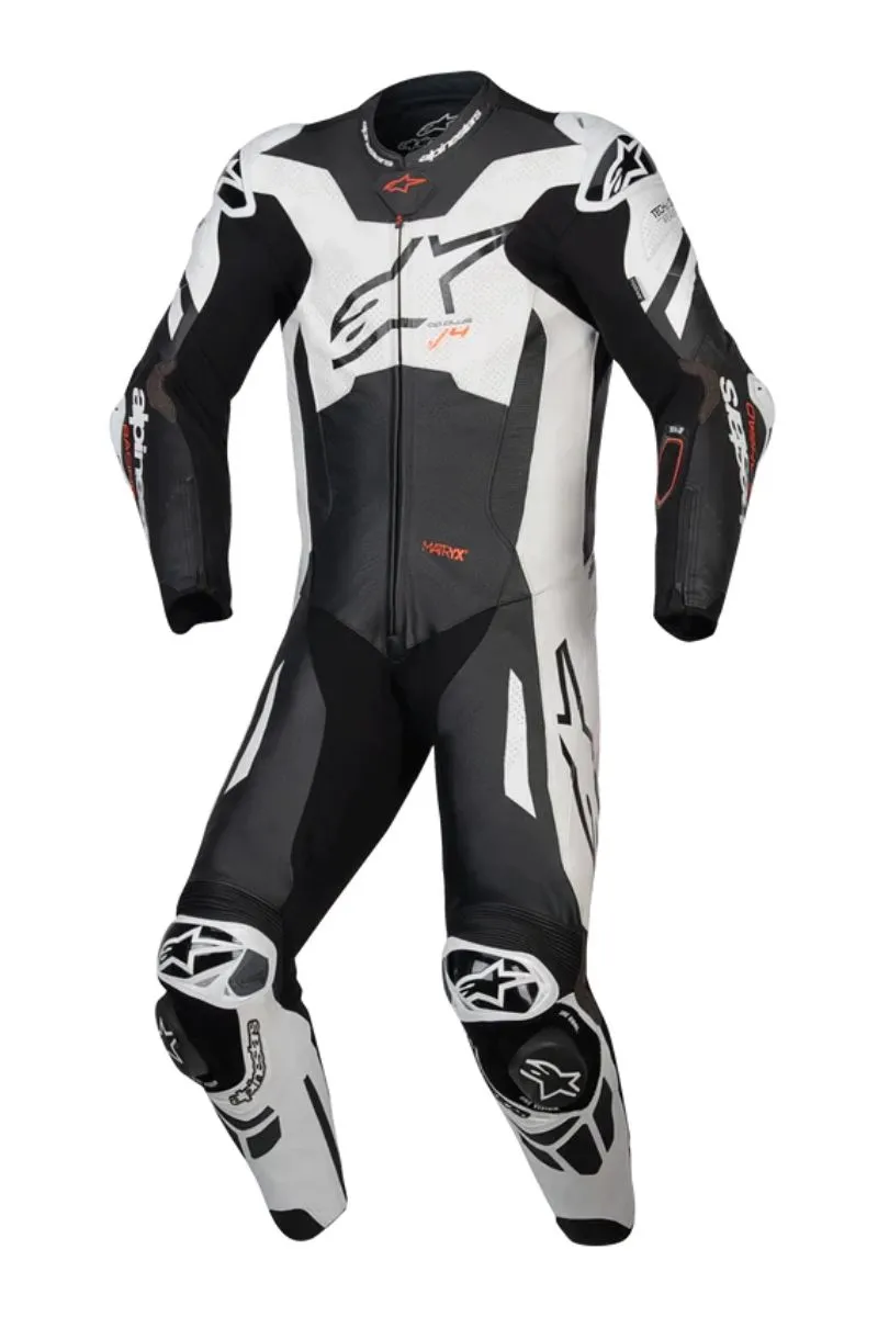 Alpinestars GP Plus V4 Sprint uno Piece cuero mono rojo Fluo delantero view