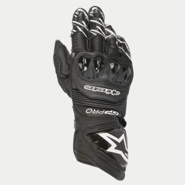 Alpinestars GP Pro RS3 Racing Gloves Black Front View