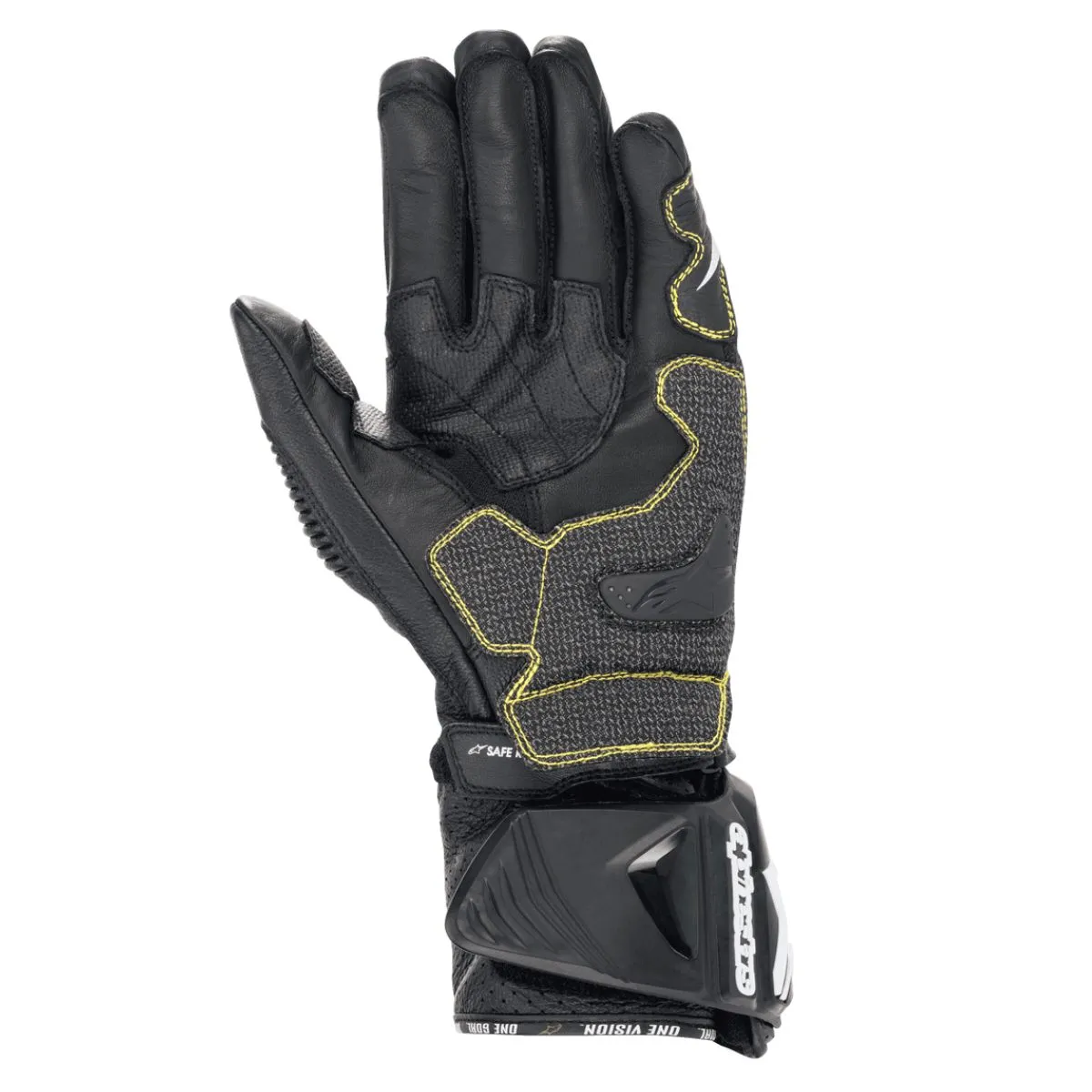 Alpinestars GP Tech V2 S Racing Gloves Black White Back Hand View