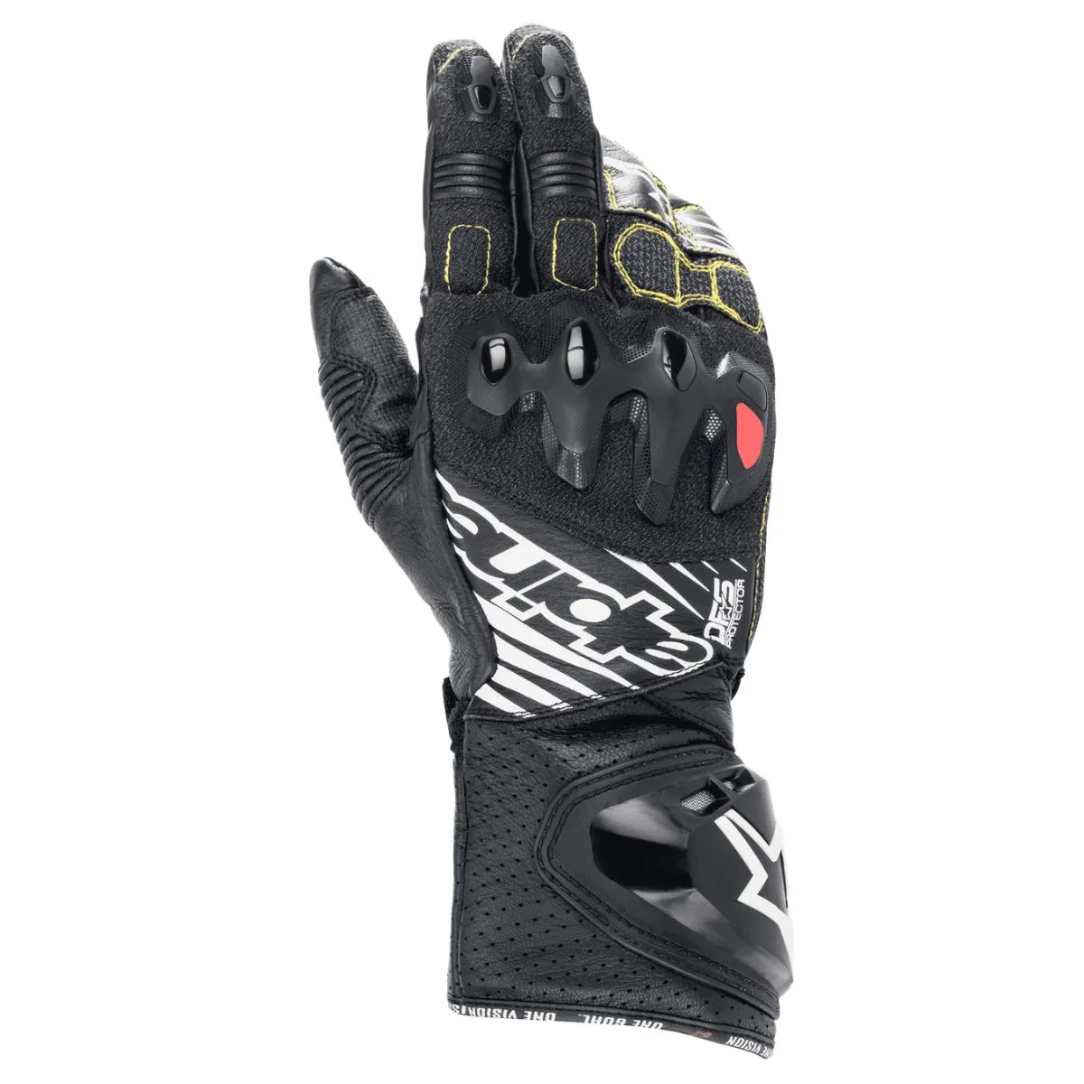 Alpinestars GP Tech V2 S Racing Gloves Black White Front View