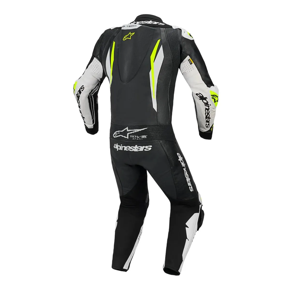 Alpinestars GP Tech V5 One Piece Leather Suit Black Fluo Yellow Rear View
