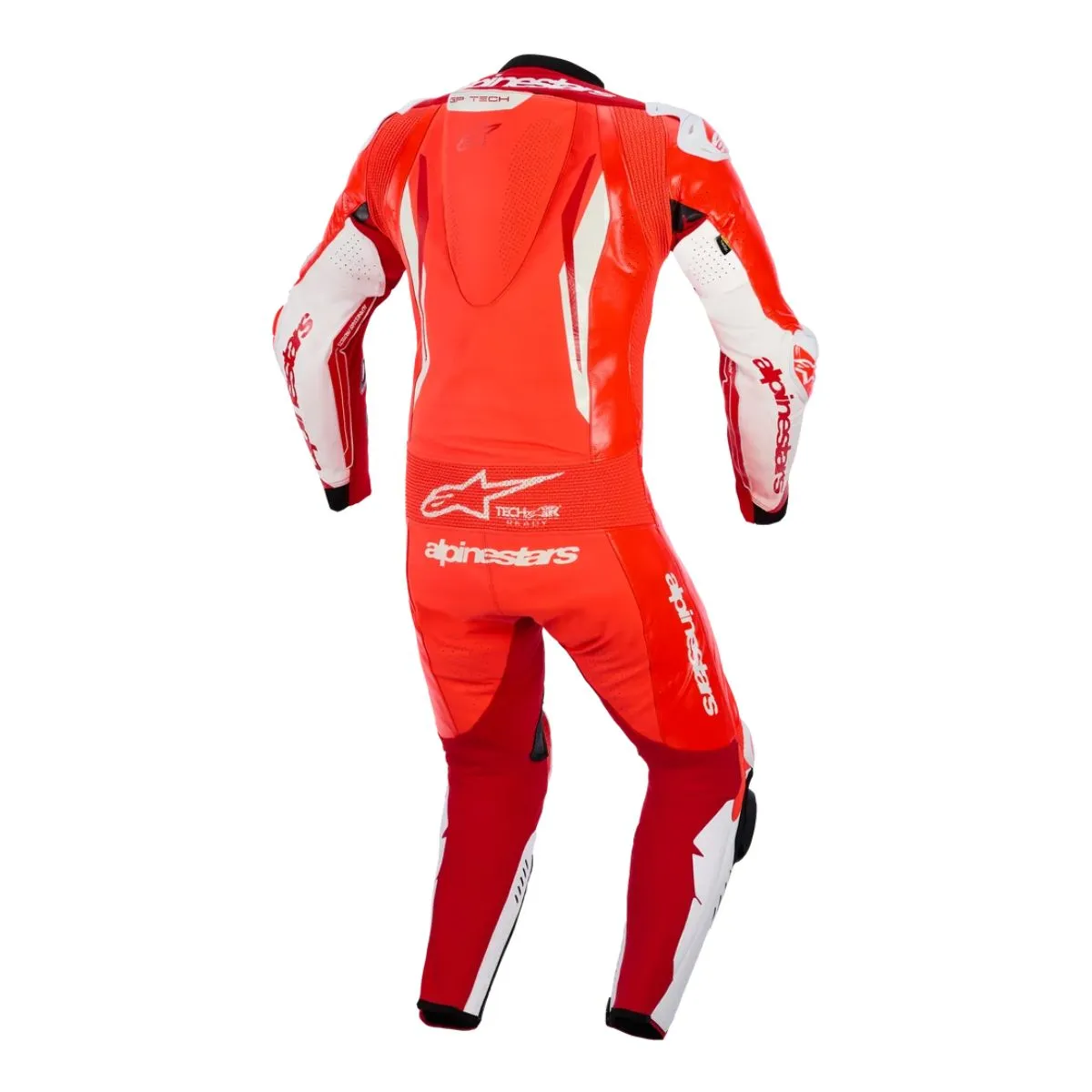 Alpinestars GP Tech V5 One Piece Leather Suit Red Fluo Bright Red White Rear View