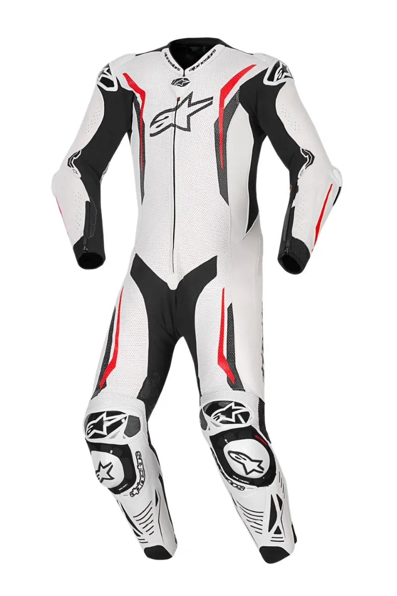 Alpinestars GP Tech V5 One Piece Leather Suit White front view