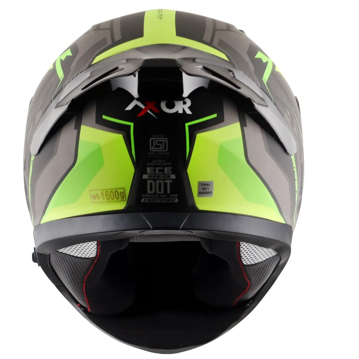 AXOR Apex Road Trip Full Face Helmet ECE 22.06 DOT certified Black Yellow