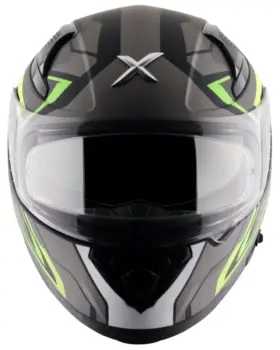 AXOR Apex Road Trip Full Face Helmet Matt Black Fluor Yellow front view