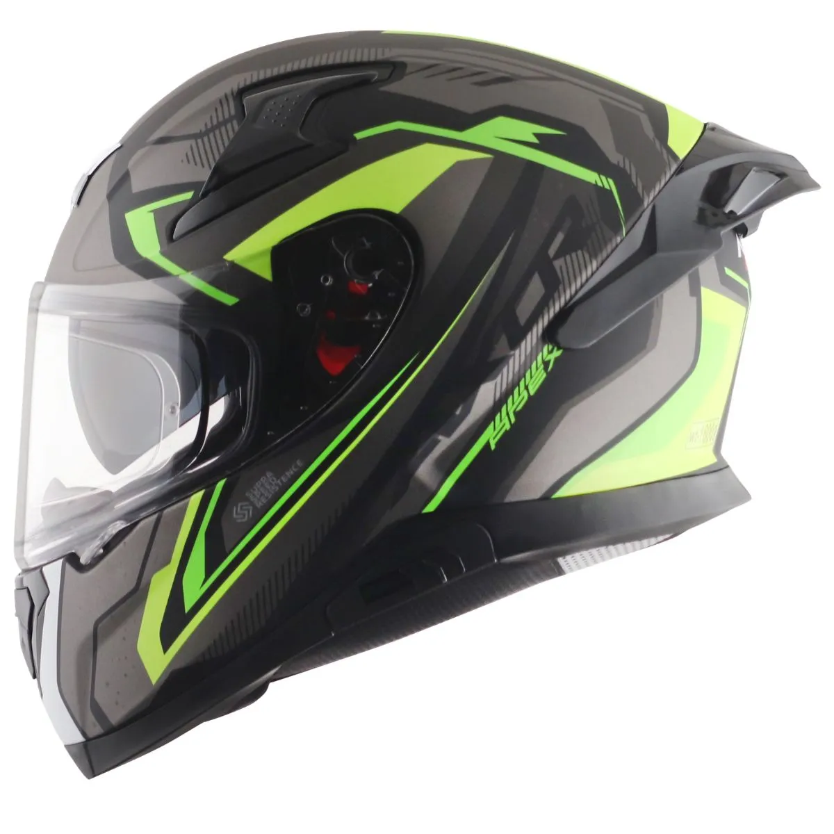 AXOR Apex Road Trip Full Face Helmet Black Yellow left side view
