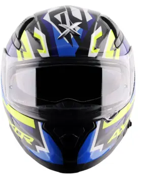 AXOR Apex Streak Full Face Helmet Black Blue front view