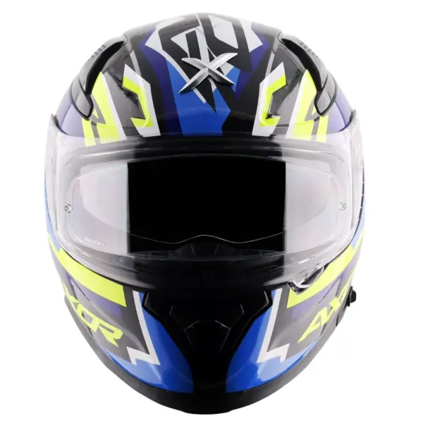 AXOR Apex Streak Full Face Helmet Black Blue front view