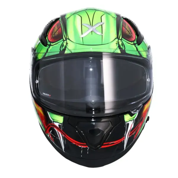 AXOR Apex Venomous Full Face Helmet Black Green front view