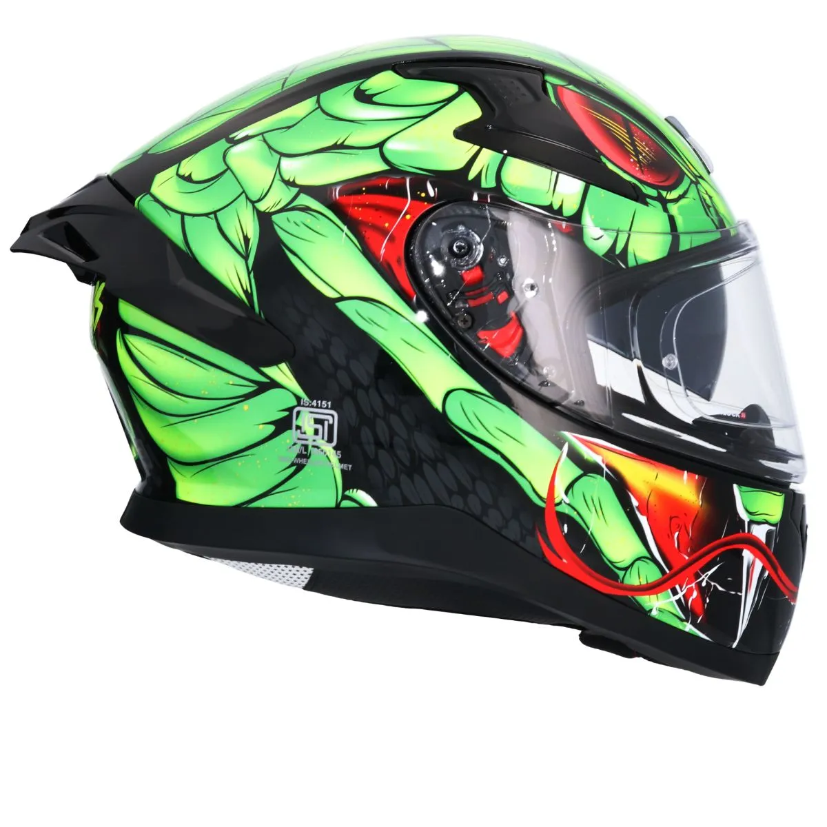 AXOR Apex Venomous Full Face Helmet Black Green right side view