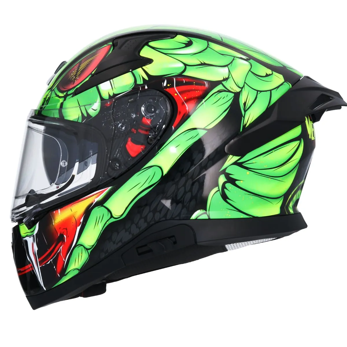 AXOR Apex Venomous Full Face Helmet Pinlock 30 visor Black Green