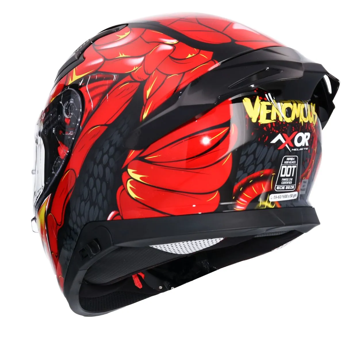 AXOR Apex Venomous Integral Casc Negre Vermell posterior spoiler view