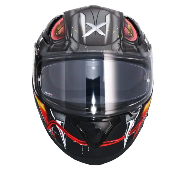 AXOR Apex Venomous Full Face Hjelm Matt Sort Grey front view