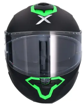 AXOR Brutale Corsa Full Face Helmet Matt Black Green Front View